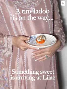 Lilac Mithai Studio Instagram post: "A tiny ladoo is on the way" announcement post